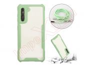 Green and transparent case with lanyard for Samsung Galaxy S21 (SM-G991)